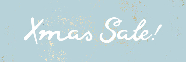 Cute calligraphic white text vector cute calligraphy banner, header or poster. Blue pastel gold rough textured background.