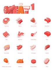 Vector meat icon set