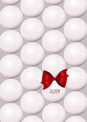 A minimalistic abstract Christmas card with a Christmas tree balls.