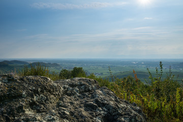 Fototapeta na wymiar Germany, Clear views over vineyard landscape of Kaiserstuhl region on Mondhalde