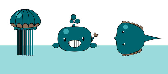 süße Fische im Meer