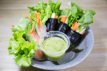 salad row with sea food source