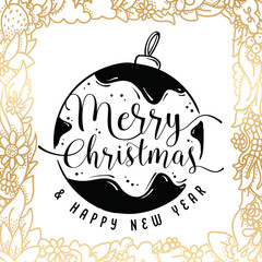 Merry Christmas typography.