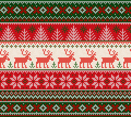 Ugly sweater Merry Christmas Happy New Year seamless pattern frame.