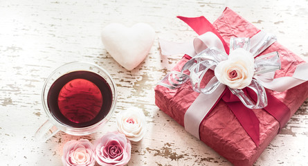 Valentine's Day and mothers day concept, red gift box