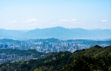 Modern urban architecture landscape in the mountains