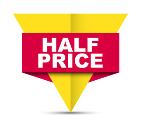 red vector banner half price