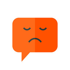 Chat Icon. Speech Bubble Sign. Conversation, Communications Symbol. Sad Icon