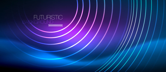 Neon glowing circles background