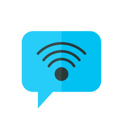 Chat Icon. Speech Bubble Sign. Conversation, Communications Symbol. Wifi Icon