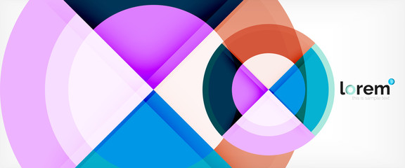 Obraz premium Modern geometric circles abstract background, colorful round shapes with shadow effects