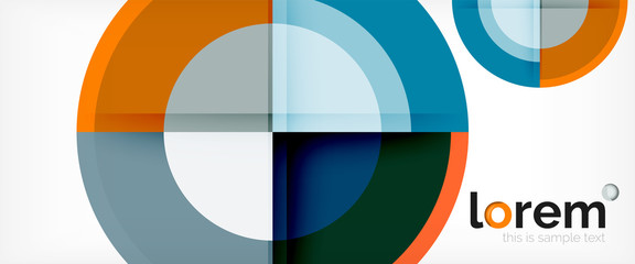 Obraz premium Modern geometric circles abstract background, colorful round shapes with shadow effects