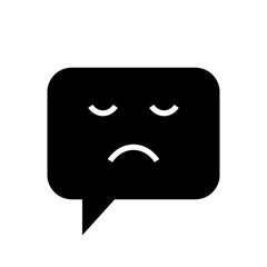 Chat Icon. Speech Bubble Sign. Conversation, Communications Symbol. Sad Icon