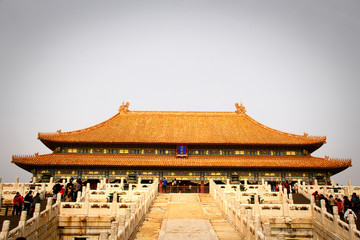 Part of The Forbidden City in Beijing, China. The Forbidden City was declared a World Heritage Site...