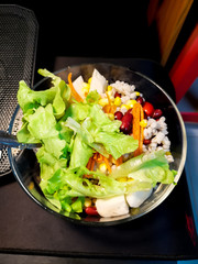 Fresh mixed vegetables salad and bright colors to eat.