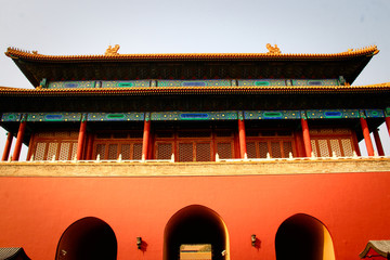 Part of The Forbidden City in Beijing, China. The Forbidden City was declared a World Heritage Site...