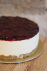Fresh sour cherry cheesecake
