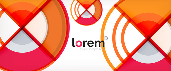 Obraz premium Circle abstract background, bright colorful round geometric shapes