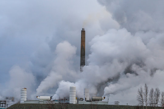 smake and steam from smelter