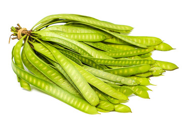 Fresh Leucaena leucocephala or White Popinac isolated on white background