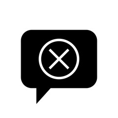 Chat Icon. Speech Bubble Sign. Conversation, Communications Symbol. Cancel Icon