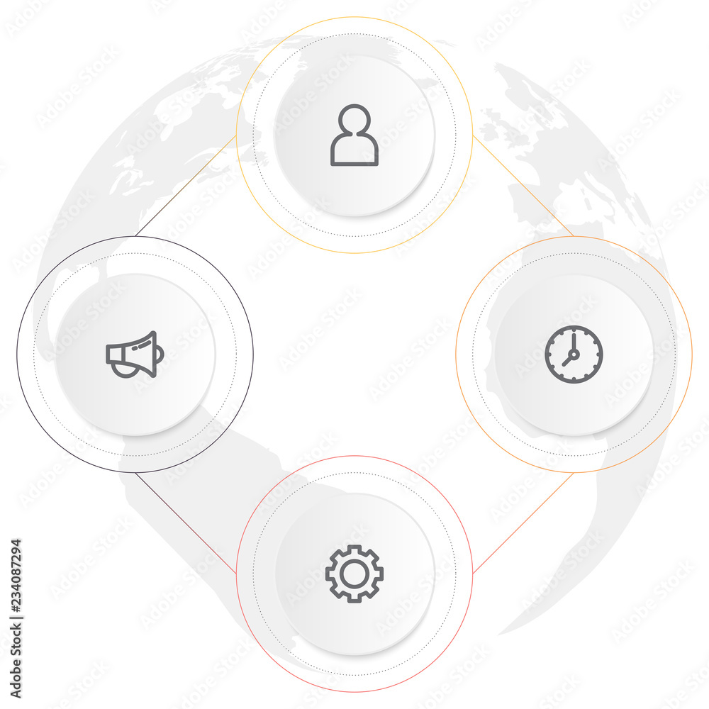 Poster Infographics diagram with 4 steps, options, or processes. Vector business template for presentation. business data visualization.