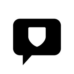 Fototapeta premium Chat Icon. Speech Bubble Sign. Conversation, Communications Symbol. Shield, Secure, Security Icon