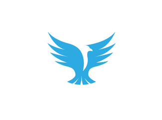 Bird eagle open wings flying for logo design