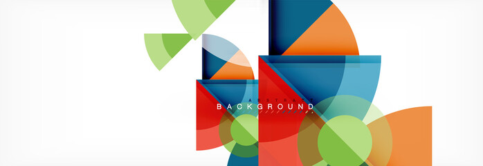 Triangles and circle geometric background