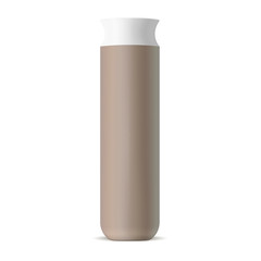 Cosmetic bottle mockup. Curved shape packaging template for different cosmetic products. Isolated 3d illustration container.