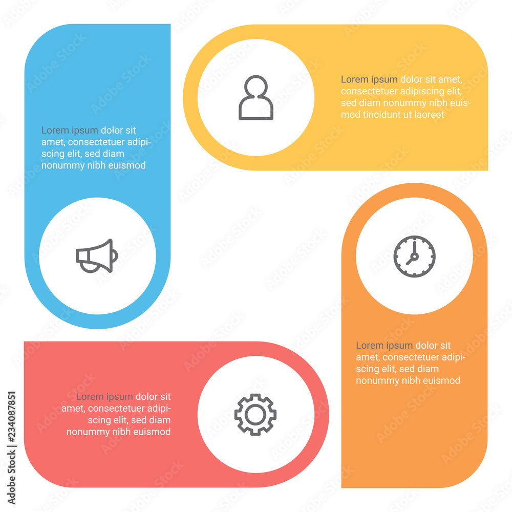 Poster Infographics diagram with 4 steps, options, or processes. Vector business template for presentation. business data visualization.