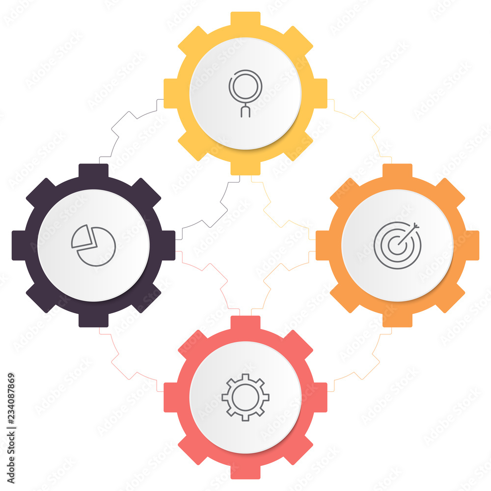 Poster Infographics diagram with 4 steps, options, or processes. Vector business template for presentation. business data visualization.