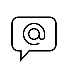 Chat Icon. Speech Bubble Sign. Conversation, Communications Symbol. Arroba Icon