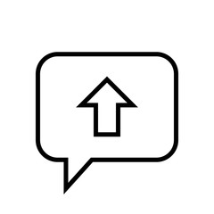 Chat Icon. Speech Bubble Sign. Conversation, Communications Symbol. Upload Icon
