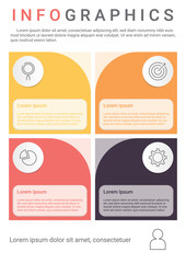 Naklejka premium Infographics diagram with 4 steps, options, or processes. Vector business template for presentation. business data visualization.