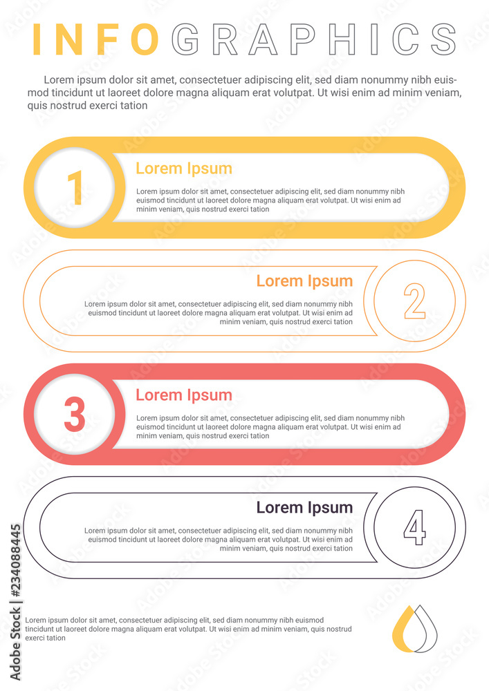 Aufkleber Infographics diagram with 4 steps, options, or processes. Vector business template for presentation. business data visualization.