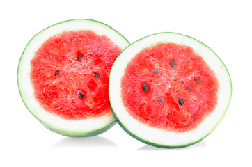 Sliced of watermelon isolated on white background.