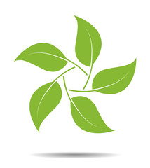 Leaves circle logo, symbol environment