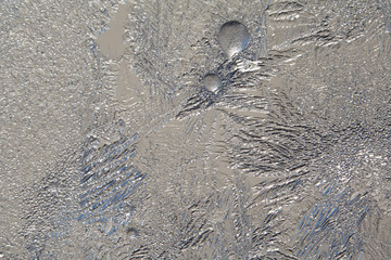 Frosty drawings on the window, frost, background