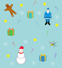 Christmas background with children characters. Vector illustration EPS 10