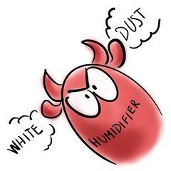 Humidifier and white dust