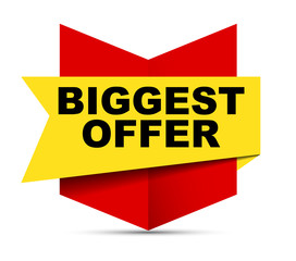 red vector banner biggest offer