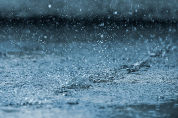 Abstract background of raining on cement floor