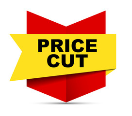 red vector banner price cut