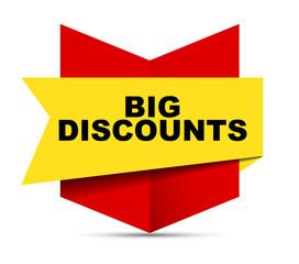 red vector banner big discounts