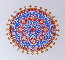 Ceiling detail in the Mihrimah sultan Mosque in Istanbul, Turkey