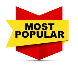 red vector banner most popular