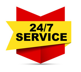 red vector banner 24/7 service
