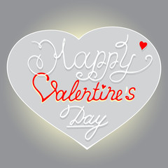 Obraz premium Happy Valentines Day Vintage Card With Lettering. illustration..