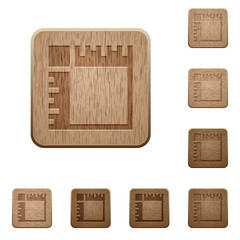 Canvas rulers wooden buttons